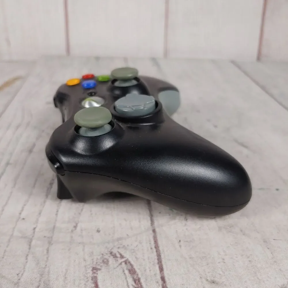 Microsoft Xbox 360 Wireless Controller - BLACK No Battery Cover - TESTED WORKING